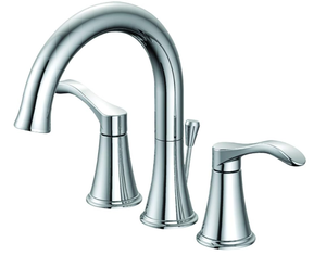 lot 43 image: EZ-FLO Chrome Two-Handle High-Arc Widespread Bathroom Sink Faucet