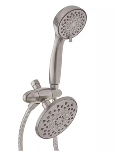 lot 45 image: Glacier Bay 5.51 in. Dual Shower Head (1 function) and Handheld Shower Head (6 function) in Brushed Nickel