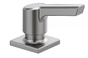 lot 50 image: Delta Pivotal Deck-Mount Soap and Lotion Dispenser in Arctic Stainless