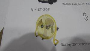 lot 62 image: Stanley 20 Direct Drive Floor Fan