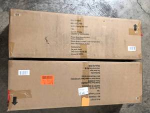 Lot of 2 StyleWell Natural Wood Floating Wall Shelves with Rattan Caning Detail (Set of 2)   Customer Returns See Pictures
