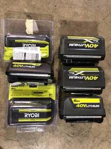 Lot of Assorted Ryobi Batteries Various Sizes and Conditions Customer Returns See Pictures