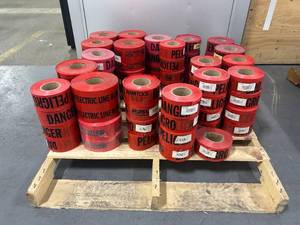 lot 82 image: Large Lot of Red Caution Tape