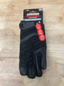 lot 52 image: GREASE MONKEY GEL-PRO Leather Hybrid Gloves- Black