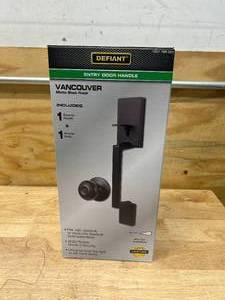 lot 36 image: DEFIANT Vancouver Matte Black Entrance Door Handle Set with Hartford Interior Knob