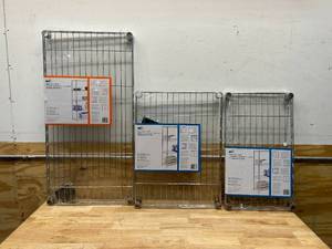 lot 65 image: Lot of 3 Steel Wire Shelves