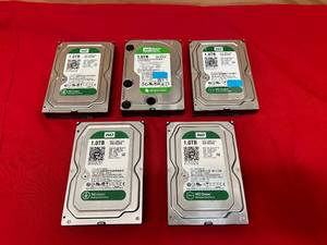 lot 94 image: WESTERN DIGITAL Lot of 5- 1TB WD Green Desktop Hard Drives
