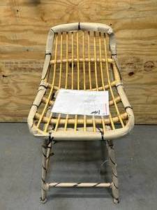 lot 107 image: LINNET Rattan with Metal Legs Counter Stool