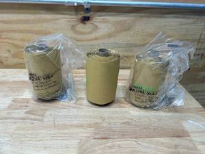 lot 124 image: 3M Lot of 3 Rolls of- 216U P320 Grit, 5 Diameter Aluminum Oxide Gold Paper Disc with Stikit Adhesive Backing