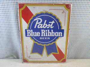 lot 17 image: (C-2) Pabst Blue Ribbon Tin Sign - ...