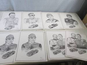 lot 26 image: (C-3) NASCAR Driver Prints 2 each o...