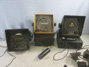 lot 174 image: (F-1) 3 Fish Finders with Cords Etc...