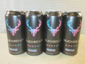 lot 240 image: (B-1) 12 Cans Bucked Up Miami Energ...