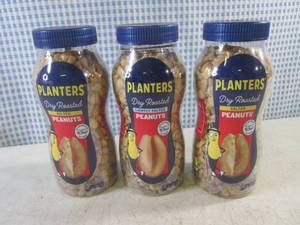 lot 305 image: (B-3) 3 Jars Planters Dry Roasted S...