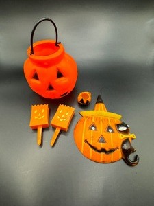 Vintage Plastic Pumpkin Decoration Lot