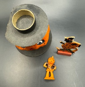 Vintage Paper Mache Pumpkin Candle Holder and More
