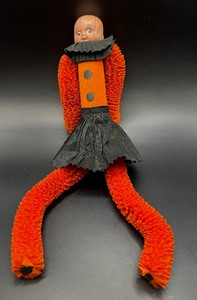 Antique Crepe Paper Halloween Girl