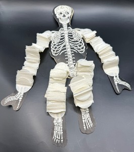 Vintage Skeleton and Scarecrow Crepe Paper Decorations