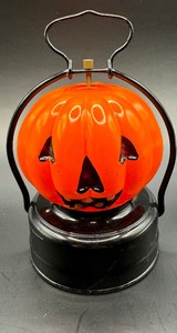 Vintage Metal and Glass Pumpkin Light