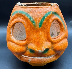 Vintage Paper Mache Pumpkin Lantern