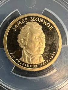 2008-S PROOF US JAMES MONROE PRESIDENTIAL DOLLAR ANACS PF69
