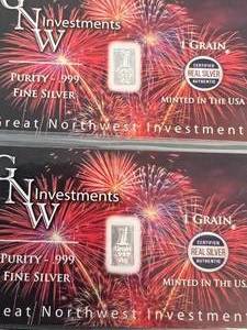 4 SMALL SIZE SILVER INGOT 2X 1 GRAIN 2X 1 GRAM