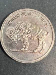 1 TROY OZ .999 FINE SILVER COWBOY ROUND