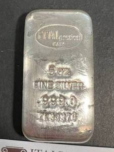5 TROY OZ .999 FINE SILVER ITALPREZIOSI BAR