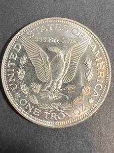 1 TROY OZ .999 FINE SILVER MORGAN DOLLAR DESIGNED ROUND