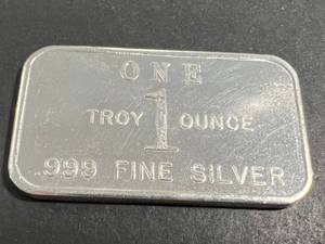 1 TROY OZ .999 FINE SILVER INVESTMENT CO BAR