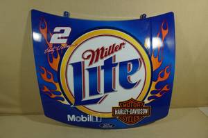 lot 107 image: Miller BeerHarley Davidson Rusty Wallace Metal Hood