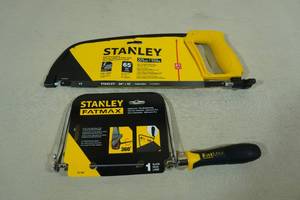 lot 176 image: Stanely Solid Frame Hacksaw and Coping Saw