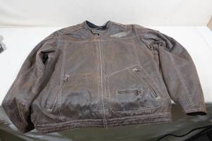 lot 281 image: Harley Davidson Distressed Suede Leather Jacket -2XL