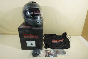 lot 296 image: Daytona DOT Glide Full Face Motorcycle Helmet -Large, Gun Metal Gray