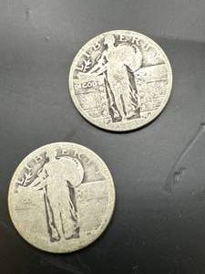 Lot of 2 Standing Liberty Quarters