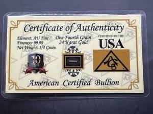 .999 Gold 14 Grain Bar