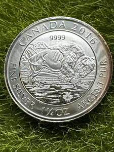 1 14 oz .9999 Silver Canadian Wildlife Bison Coin