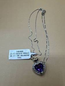 Genuine Diamond & Amethyst Pendant