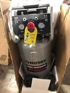Husky 20 Gal. Vertical Electric-Powered Silent Air Compressor    Customer Returns See Pictures