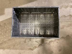 lot 56 image: Collapsible Black Storage Totes with Handles (qty 4) 23 x 15 x 11