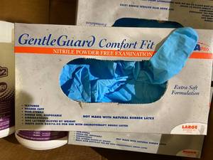lot 63 image: Lot of Sanitizing Wipes and Examination Gloves