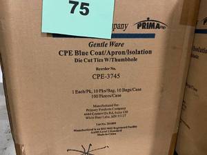 lot 75 image: Gentle CPE Blue CoatApronIsolation (4 Partial Boxes)