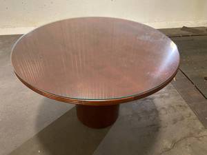 lot 92 image: Glass Top Conference Table