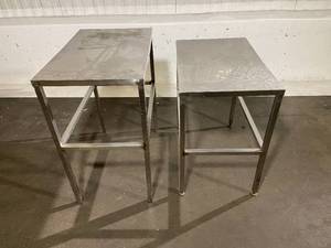 lot 13 image: Pair of Stainless Steel Tables