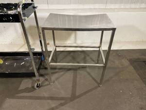 lot 32 image: Rolling Two-Teir Cart and Stainless Steel Table