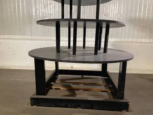 lot 35 image: 6 Tier Round Wooden Display Rack