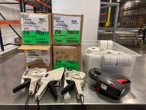lot 109 image: 4 labelers and use by printed lables