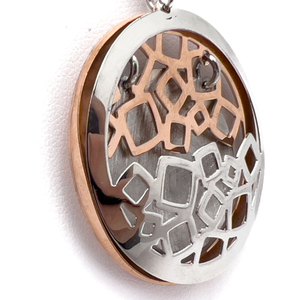 lot 1 image: BRAND NEW Frederic Duclos Sterling and Rose Gold plated Open Square necklace. Retail $549