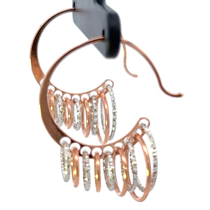 lot 3 image: BRAND NEW Frederic Duclos Sterling and Rose Gold plated Colette French Wire Earrings. Retail $170