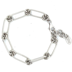 lot 4 image: BRAND NEW Frederic Duclos Sterling Paperclip Bracelet - 7 - 8in. Retail $170